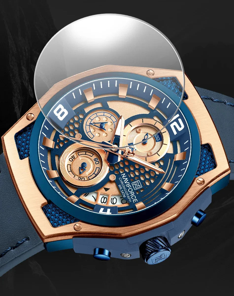 Relógio Cronógrafo Grand Naipe – Force Golden Blue