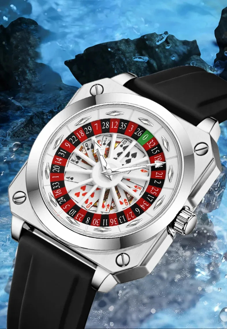 Relógio Masculino Prateado Grand Naipe – Roleta do Tempo