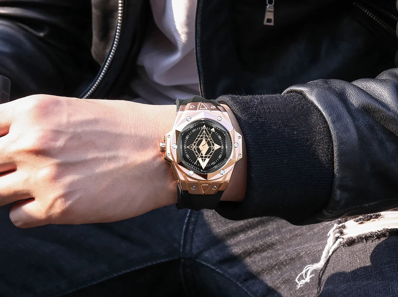 Relógio Masculino Dourado Grand Naipe – A Hora da Ascensão